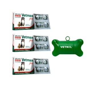 03 Vermífugo Cães e Gatos Vetmax Plus 4 Comprimidos Vetnil em Oferta na Shopee