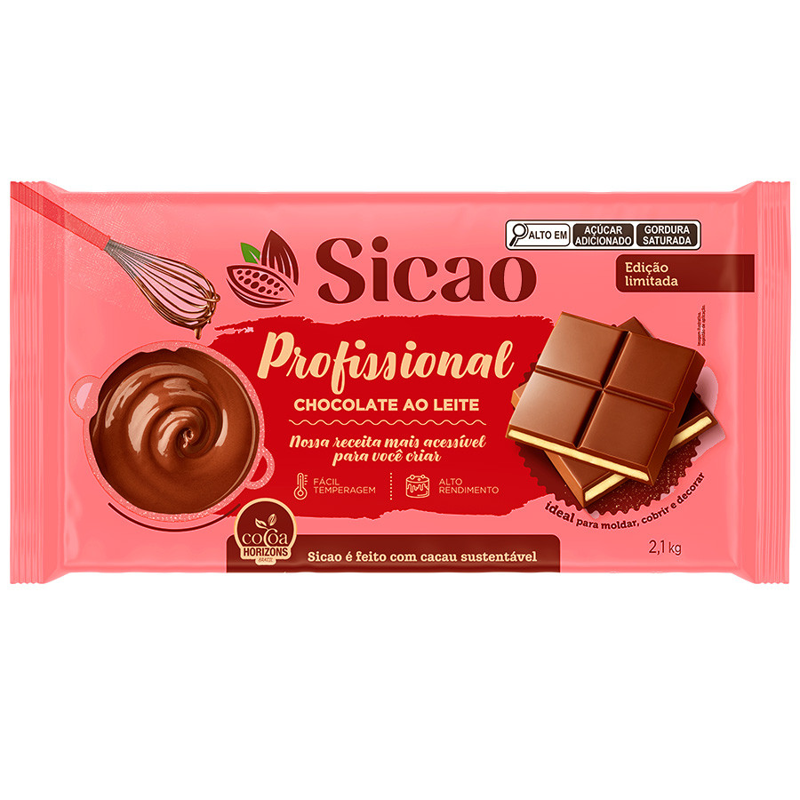 Chocolate ao Leite Profissional - Barra - 2,1 kg - 1 unidade - Sicao - Rizzo em Oferta na Shopee
