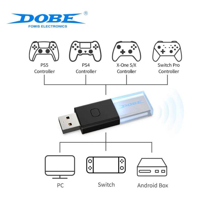 Adaptador Bluetooth 5.0 para Usar Controles de PS5/PS4/Xbox/Switch no PC, Switch, Android Box-DOBE em Oferta na Shopee