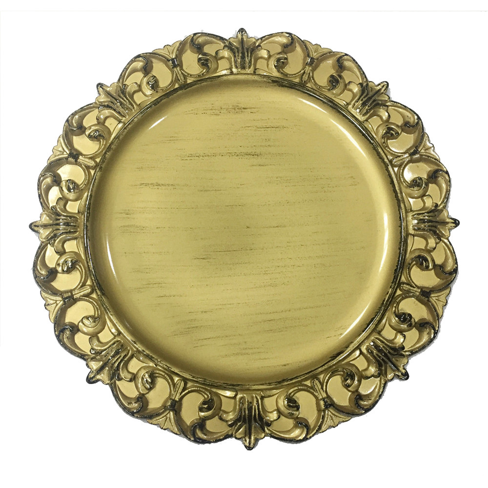 Sousplat Redondo Polipropileno Dourado 33Cm Rafimex
