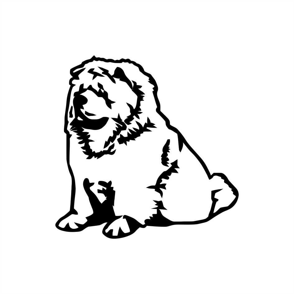 Adesivo Pet Cachorro Chow Chow Chowchow  10x10cm Carro Moto