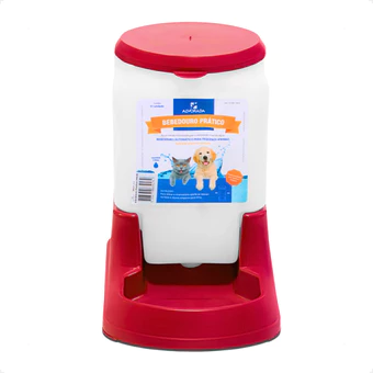 Bebedouro Automatico Cachorro Gato e Prático 3 litros - Alvorada Vermelho