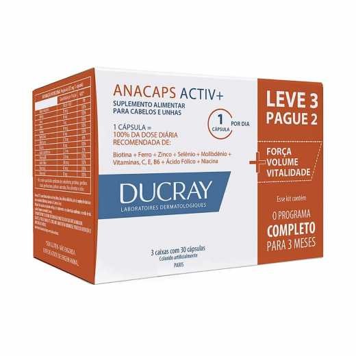 Suplemento Alimentar para Cabelos e Unhas Anacaps Activ+ 90 Cápsulas