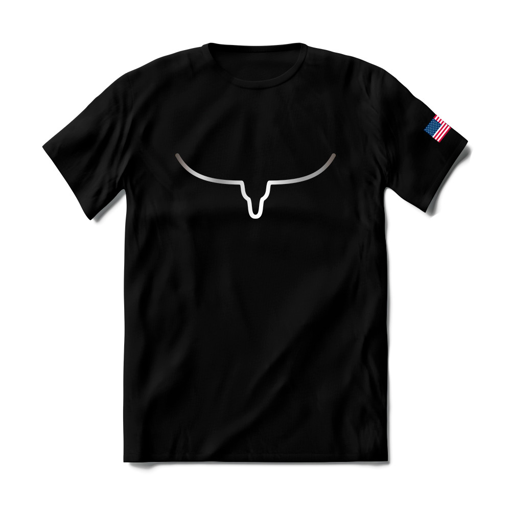 Camiseta Básica Masculina Estampada Prata Platinada Texas Country Txfarm Touro TXC EUA Promoção