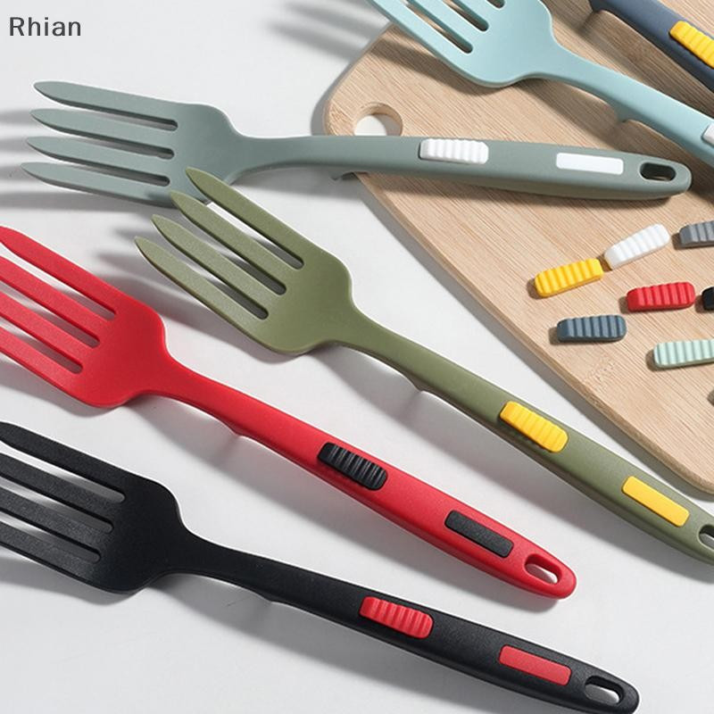 [Rhian] Utensílios De Cozinha Flexíveis Espaguete Multifuncional Silicone Garfos Para Salada COD