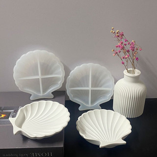 Molde De Silicone Para Prato Shell Jóias Em Resina Epóxi Vieiras Gesso