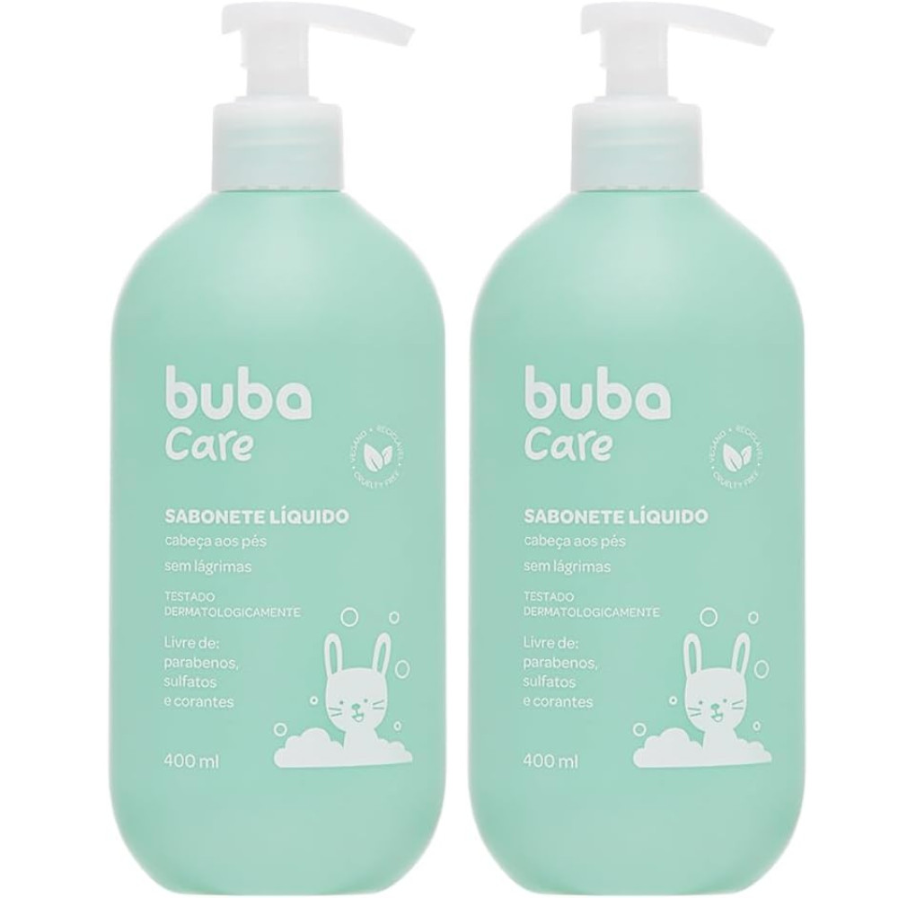 KIT C/ 2UN SABONETE LIQUIDO INFANTIL - 400ML BUBA CARE