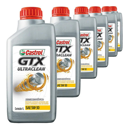6 Óleo Semissintético 5w30 Castrol Gtx Ultraclean Gm Toyota