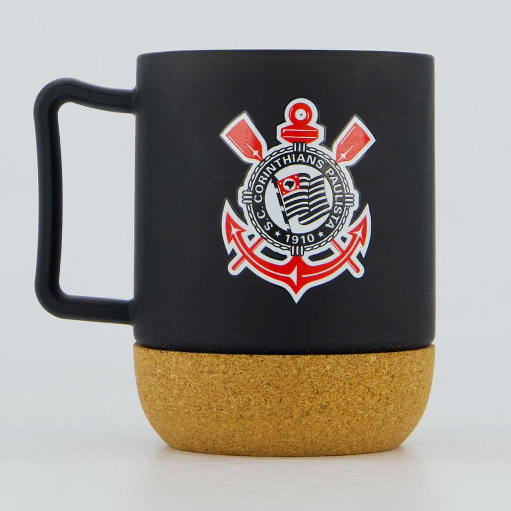 Caneca Corinthians Vidro Com Porta Copos Rolha