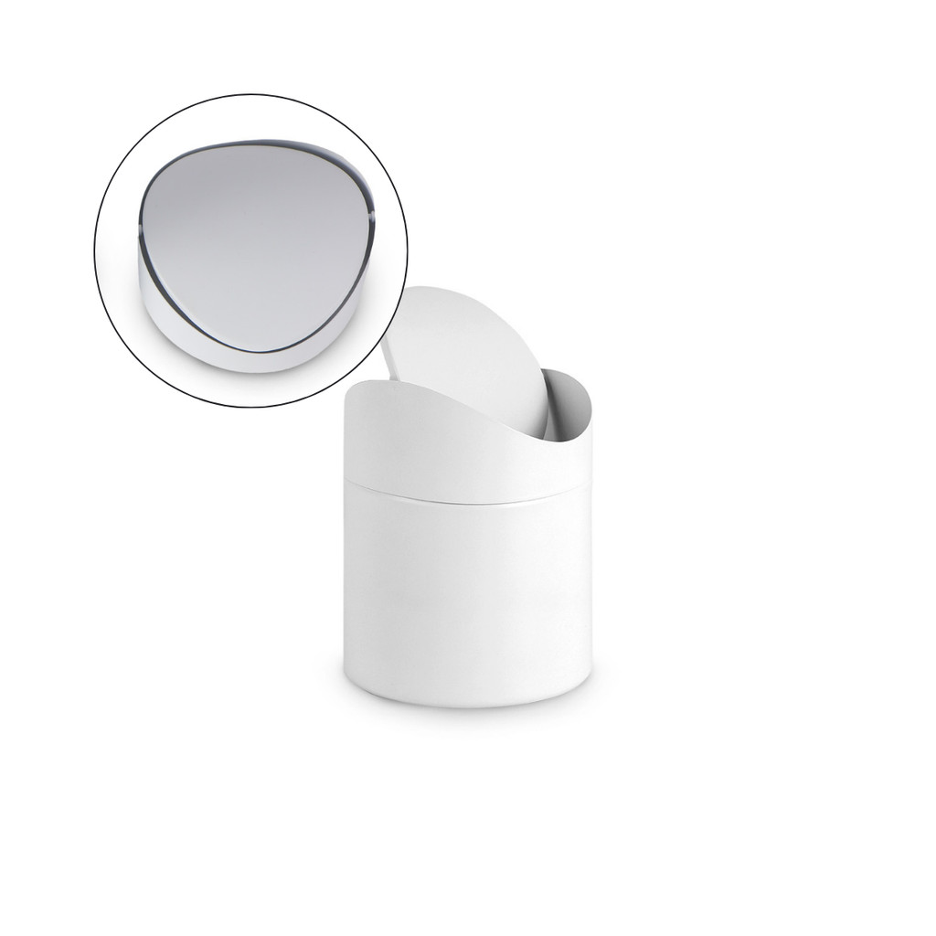 Mini Lixeira De Bancada Basculante Matte Branca Powermaid em Oferta na Shopee