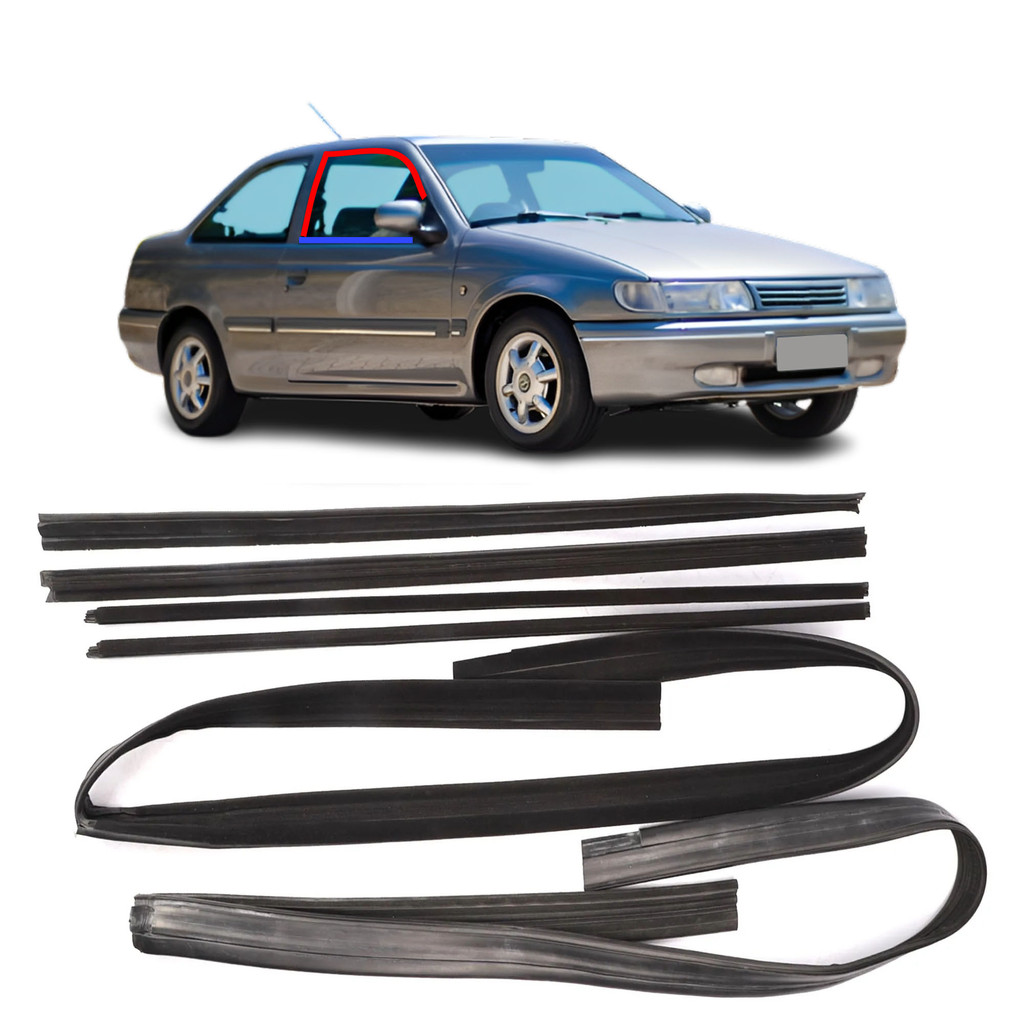 Kit Borracha Canaleta Pestana Volkswagen Logus 1993 a 1997 Borrachauto