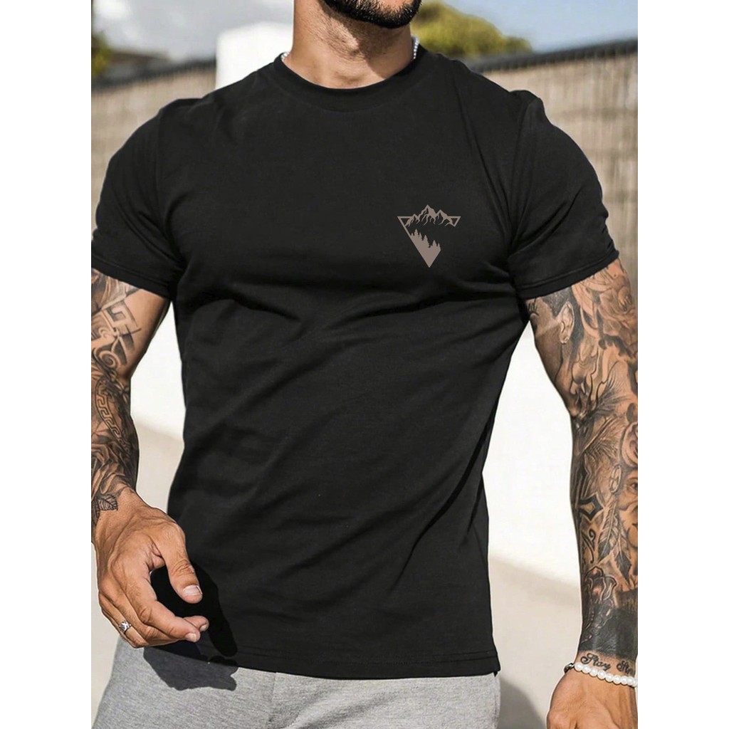Camiseta Básica Casual Montanha Camisa  Unissex Masculino Feminino   Streetwear
