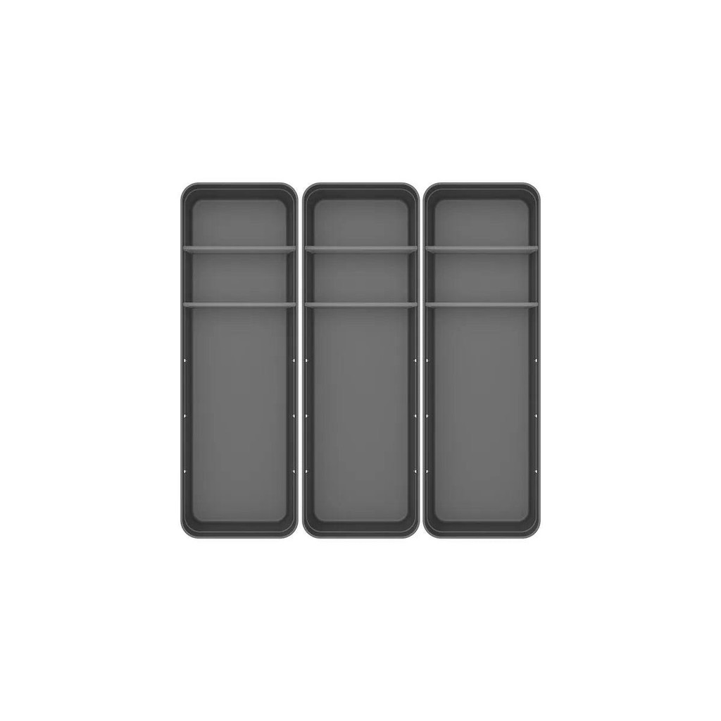 Kit de organizador de gavetas com 2 divisórias Ou 3 peças Linha Logic - Chumbo em Oferta na Shopee