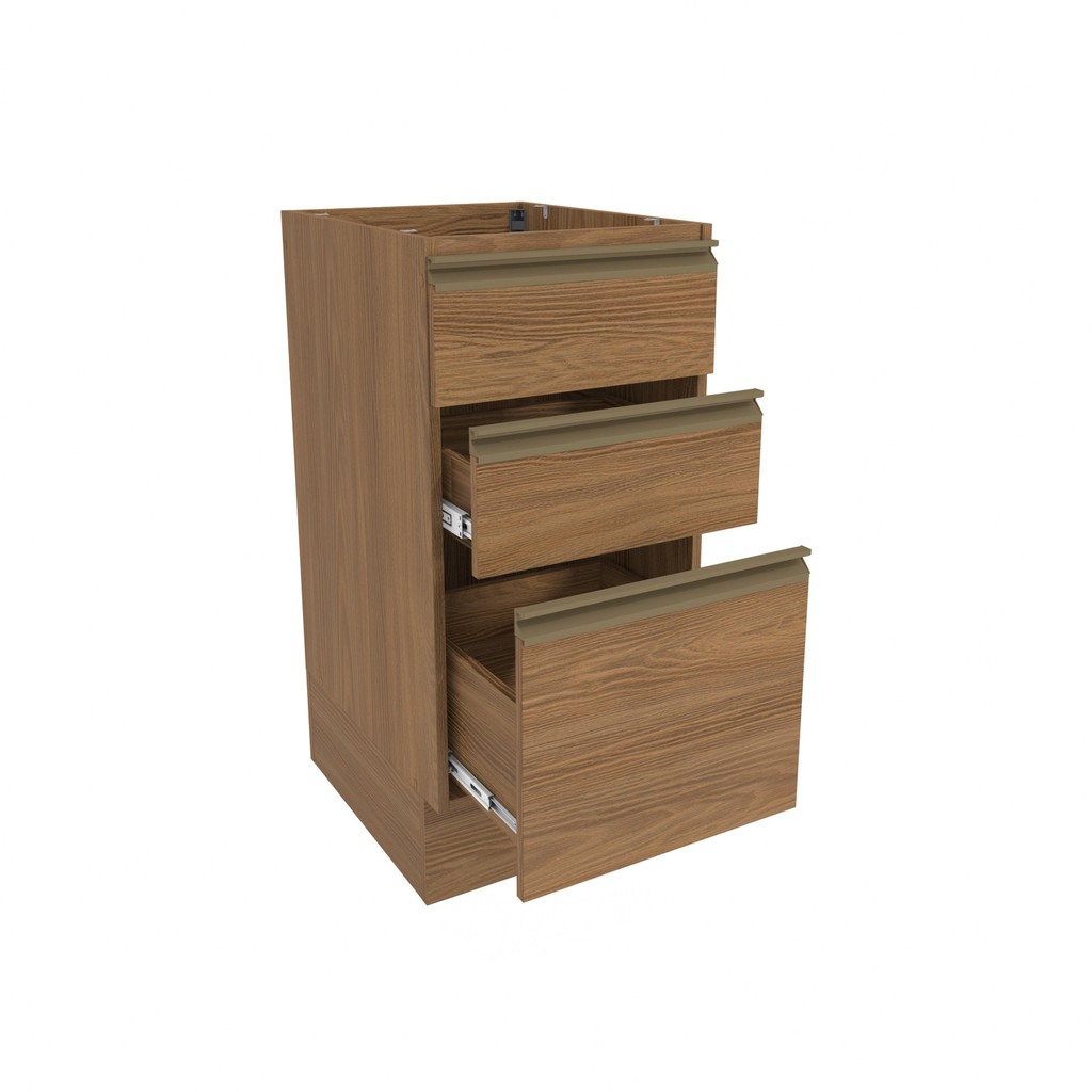 Detalhes do Balcão 3 Gavetas Kappesberg Celeste 100% MDF Nogueira 40cm