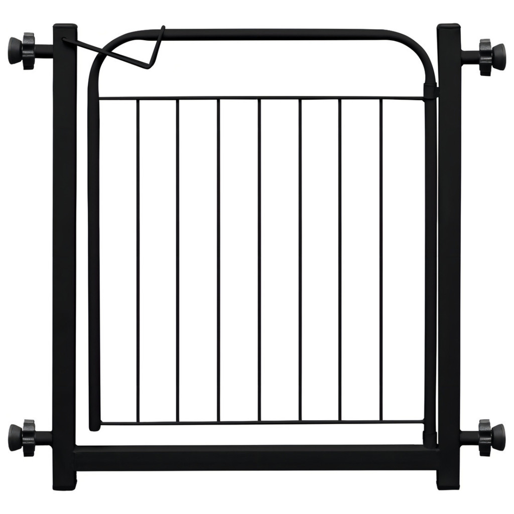 Portão Segurança Pet Cães Bebês Largo 69 a 84cm C/ Extensor 10cm Preto Romero