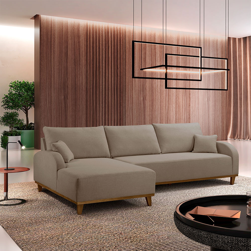 Sofá Albano Veludo 300cm Chaise Lado Esquerdo Meu Sofá Online