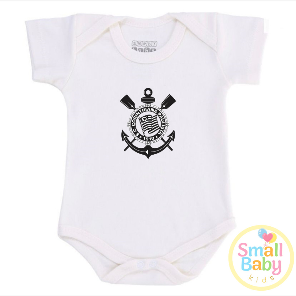 Bode Bebe Infantil Times de Futebol Corinthians Algodão Manga Curta em Oferta na Shopee