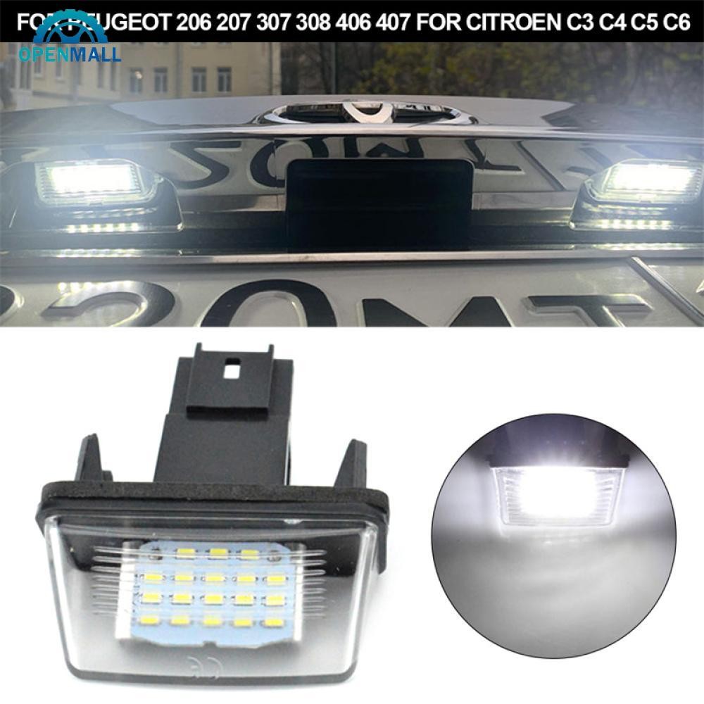 OPENMALL 1PC 18LED Lâmpada De Luz Da Placa Carro 12V 6500K Para Peugeot 206 207 307 308 406 407 Citroen C3 C4 C5 C6 E4Q9
