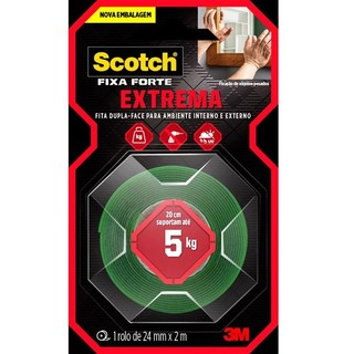 Fita Dupla Face Fixa Forte Extrema 3M 24MM X 2M