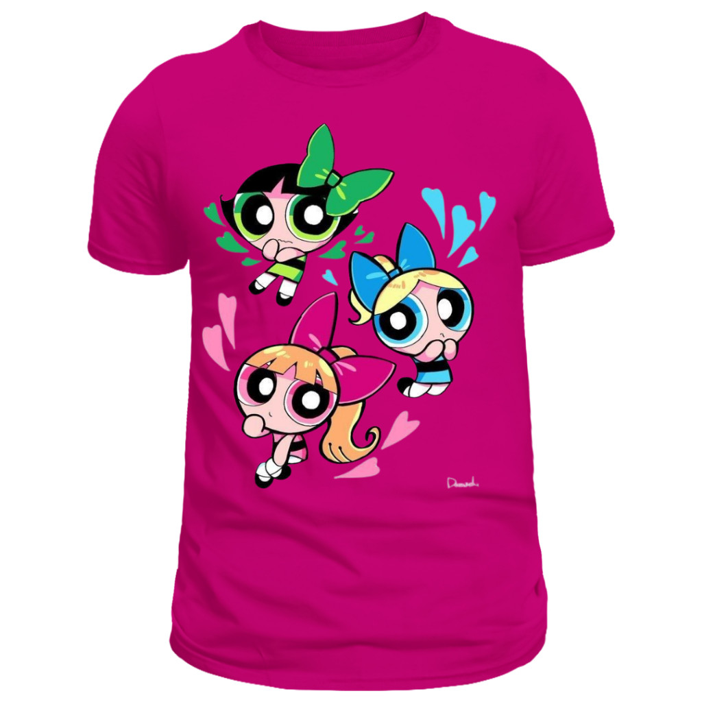 Camiseta Infantil  Adulto Meninas Super Poderosas Feminina Docinho Florzinha e Lindinha 100% Algodão