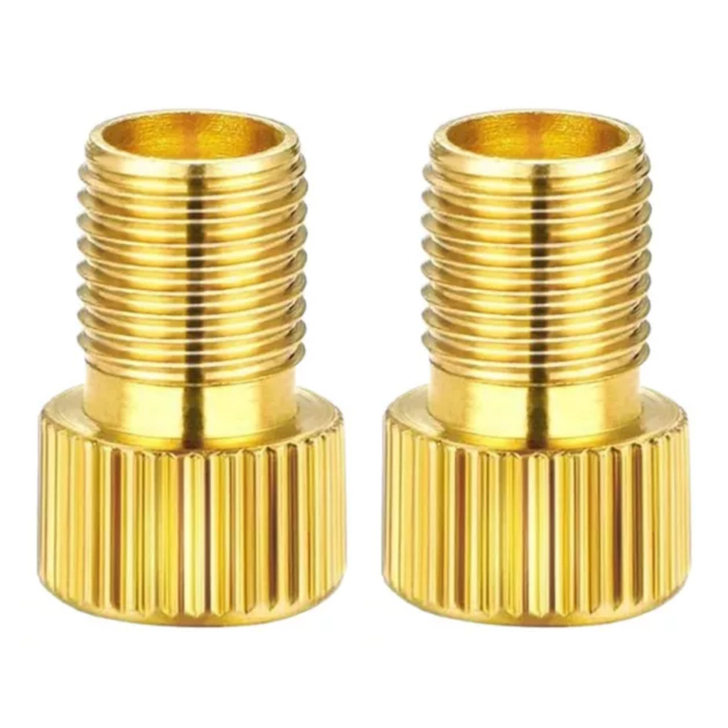 Par Adaptador Válvula Presta Bico Fino Para Grosso Pneu Bike Conversor de Válvula Bomba Universal