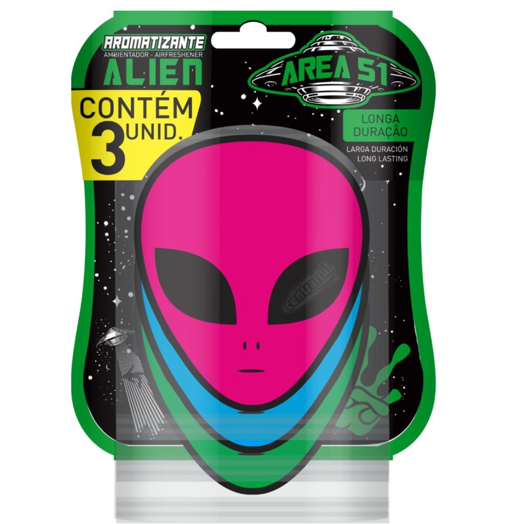 Aromatizante Miniatura Alien Colorido pack 3 unid.