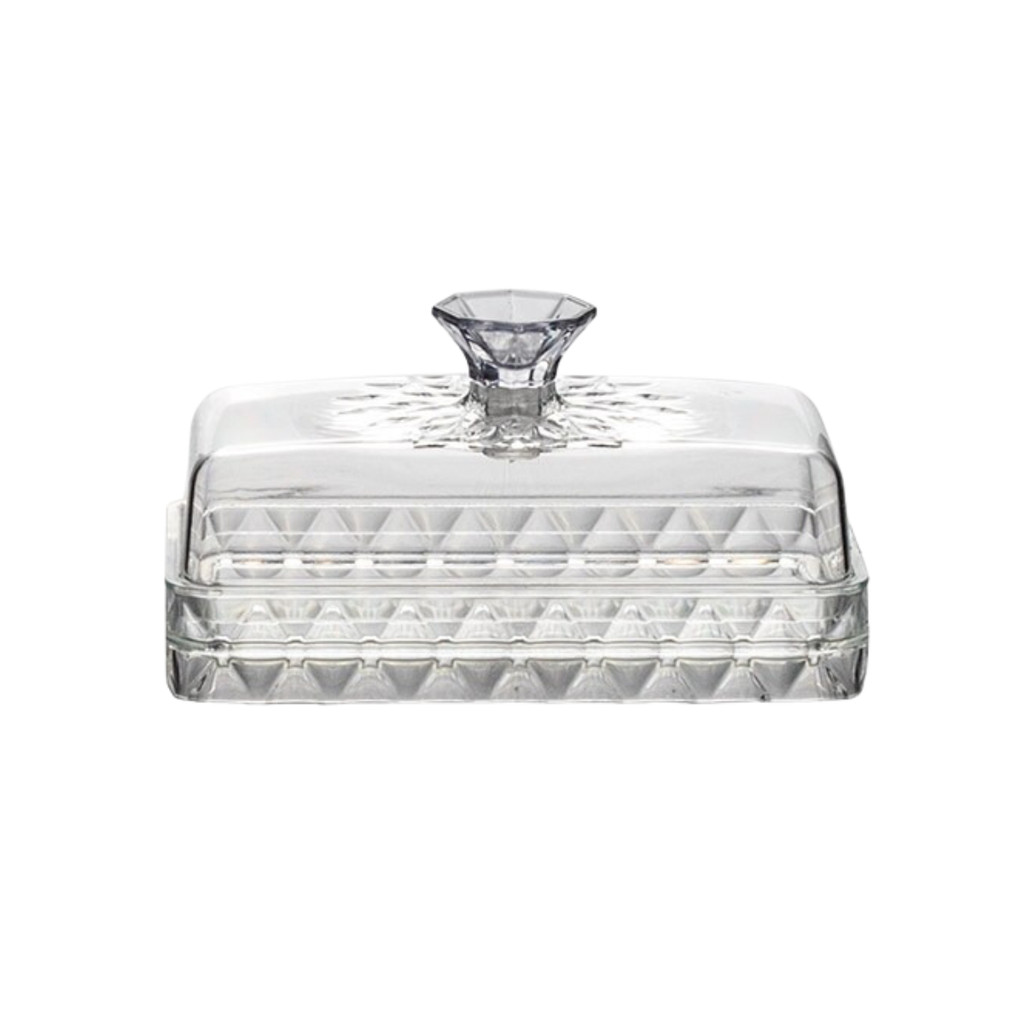 Mantegueira De Acrílico Porta Manteiga Com Tampa Incolor Glamour Plasutil em Oferta na Shopee