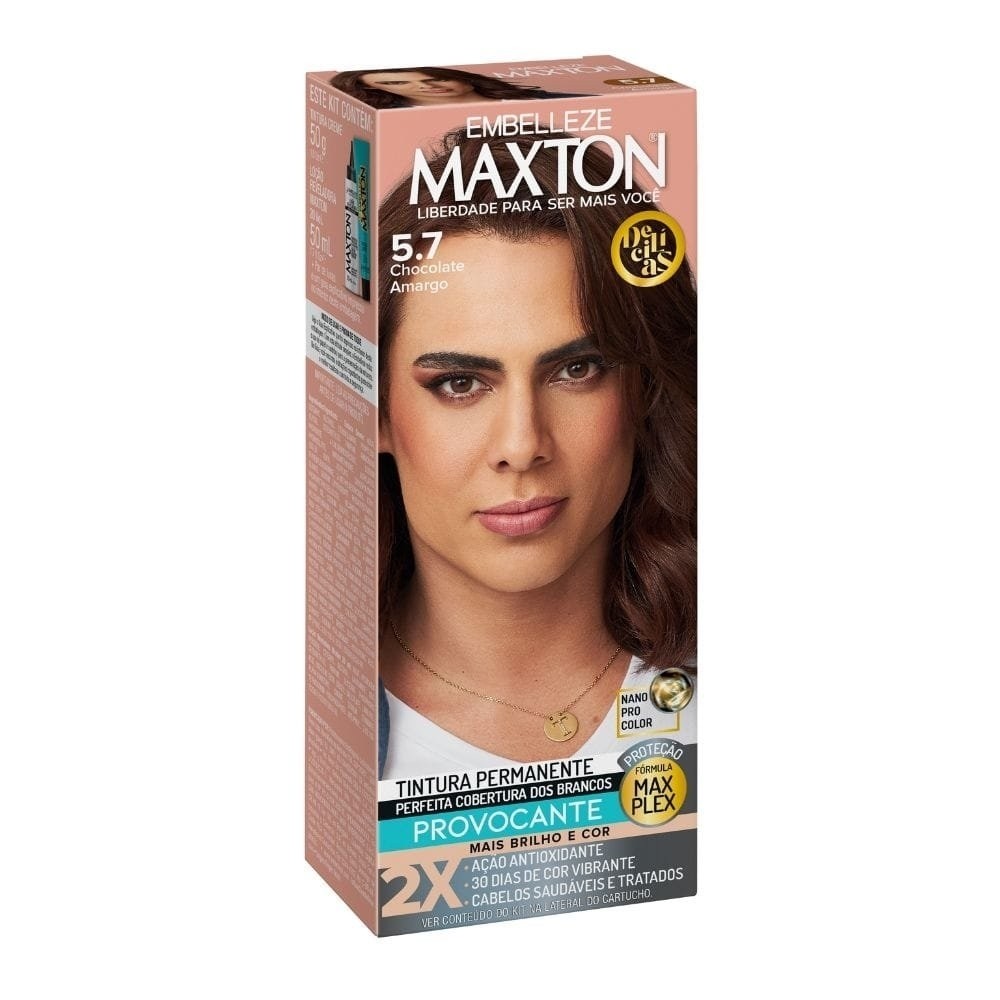 Tintura Maxton Kit Prático 5.7 Chocolate Amargo em Oferta na Shopee