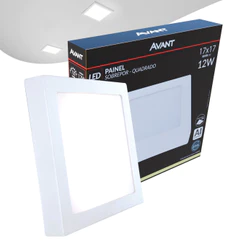 Painel Plafon Led Alu 12w 4000k Sob. Quadrado 110v/220v 17cm Avant
