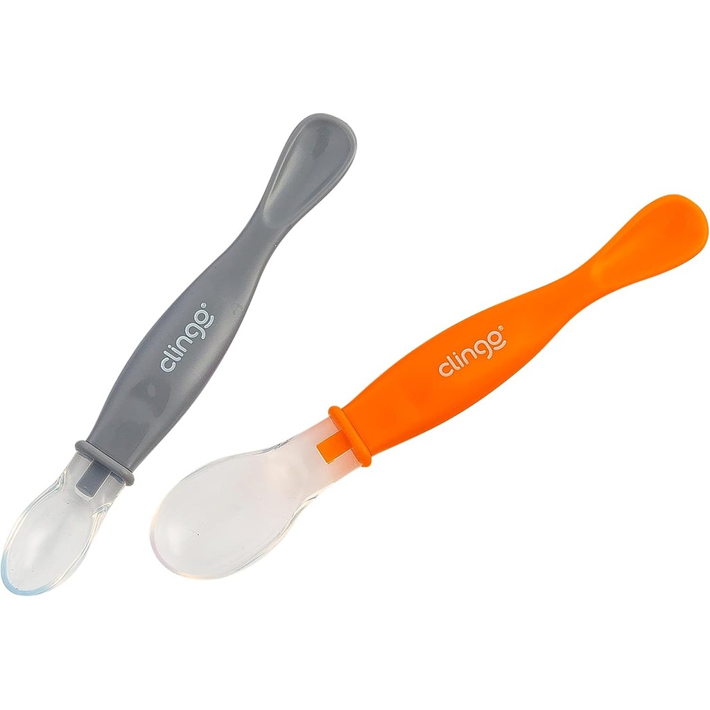 COLHER DE SILICONE PONTA DUPLA COLORS COR LARANJA