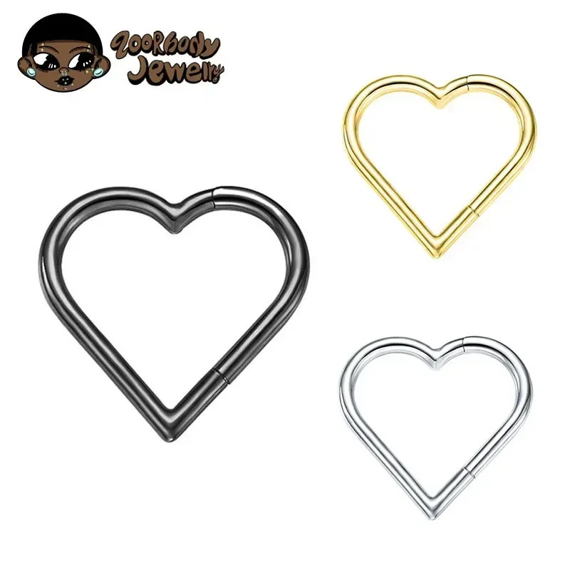 Piercing Coração Titânio G23 para Daith Hélix Cartilagem 8-10mm Grau de Implante Hipoalergênico em Oferta na Shopee
