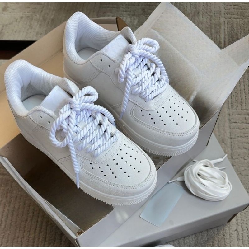 Tênis Masculino Unissex Branco Casual Esportivo Cadarço Grosso Premium Promoção