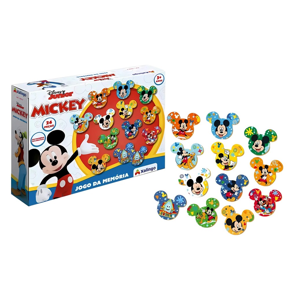 Jogo da Memória Mickey Disney 24 Peças Xalingo - 18987 em Oferta na Shopee