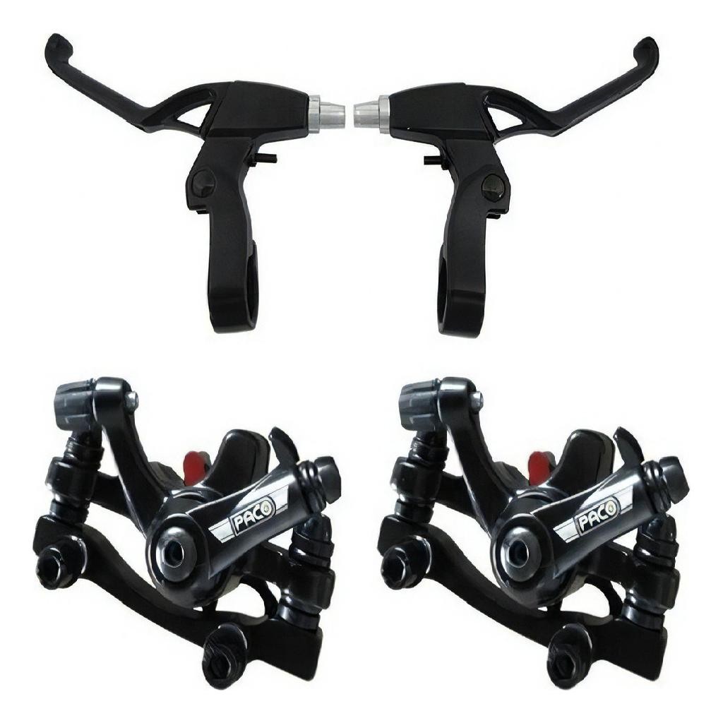 Freio A Disco Pinça Mecanico Bike Mtb Sem Disco + Par Manete