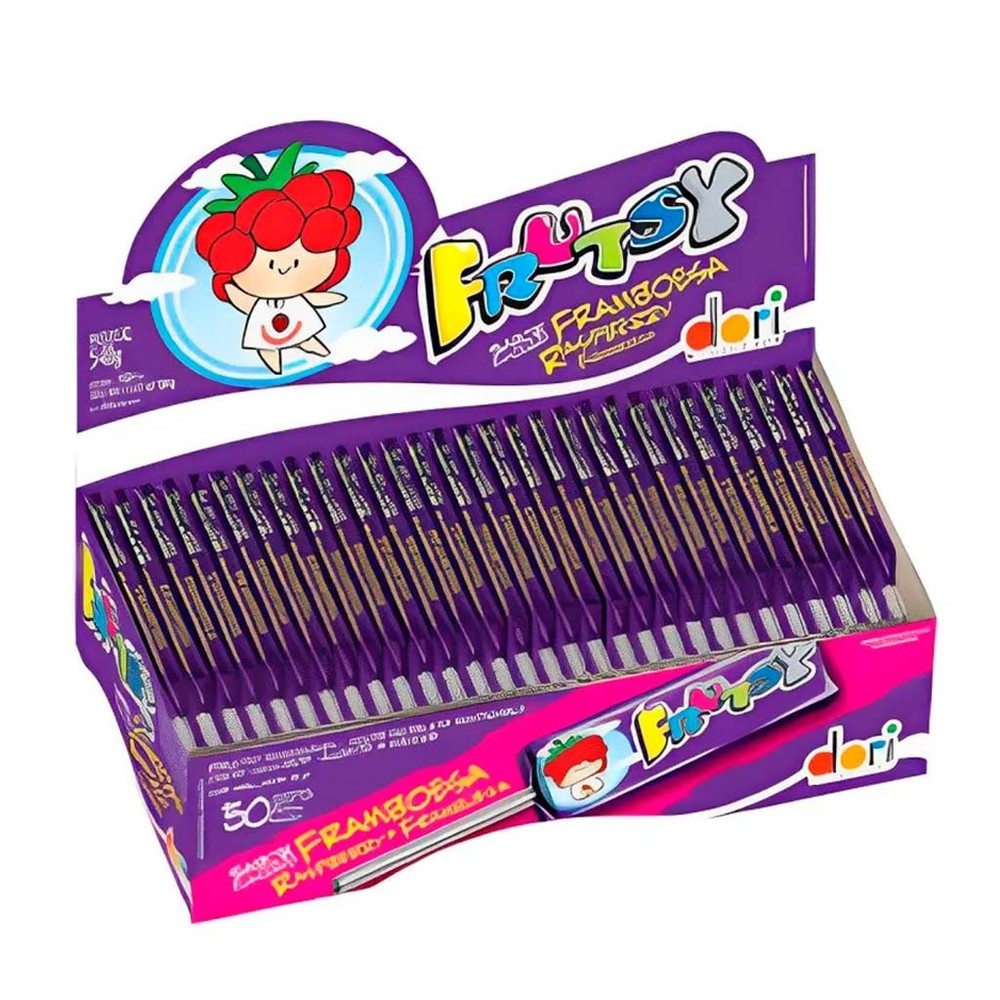 Pirulito Mastigável Frutsy Framboesa c/50 - Dori