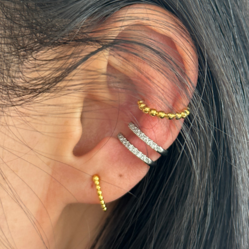 Conjunto de Brincos de Orelha Não Perfurada em Forma de C e Leaf Hollow 5pcs/set