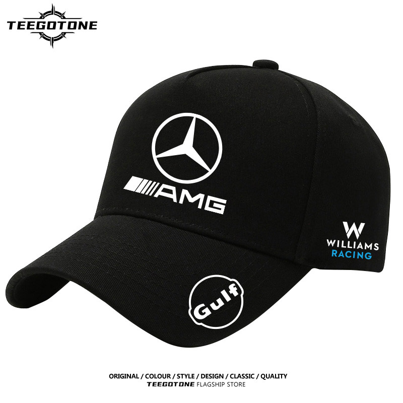 Fórmula 1 Carro De Corrida Mercedes Williams Equipe Em Torno Do Boné Bico De Pato Homem Sombreamento Solar Ajustável Rua