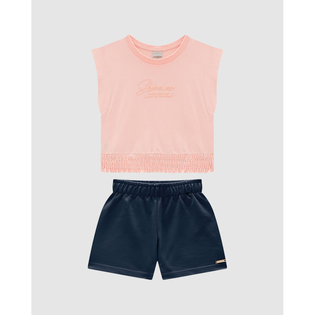 Conjunto Menina Blusa Shine On Em Algodão - Carinhoso em Oferta na Shopee