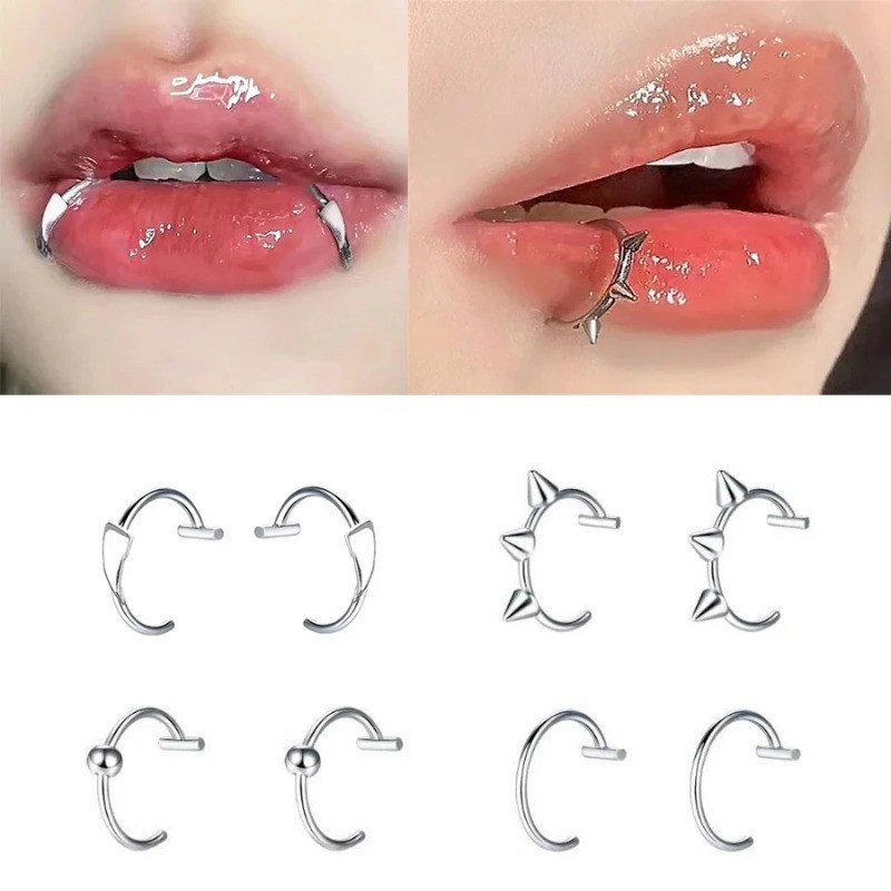 Feeling 316L 1pc Na Moda Punk Clipe De Aço Inoxidável Em Falso Piercing Lábio Anéis Feminino Masculino Unisex Nariz