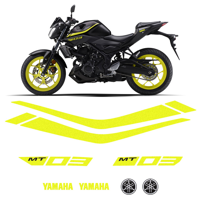Faixas Moto Yamaha Mt-03 2019/2020 Adesivo Amarelo Refletivo em Oferta na Shopee