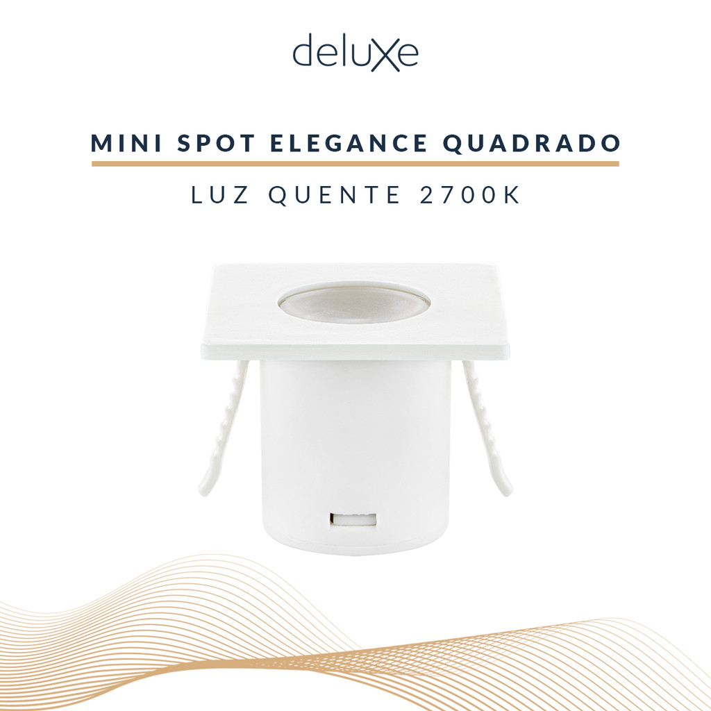 Detalhes do Mini Spot Led Elegance Sobrepor 1,5w 2700k Branco Quente 110v/220v Quadrado Branco Cod: 338165673 Deluxe By Avant