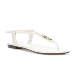 Sandália Rasteira Moleca Roma Off White - Feminino