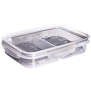 Pote Porta Frios Hermético Com Divisória Escorredor Trava Mais 1 Litro Plasútil em Oferta na Shopee