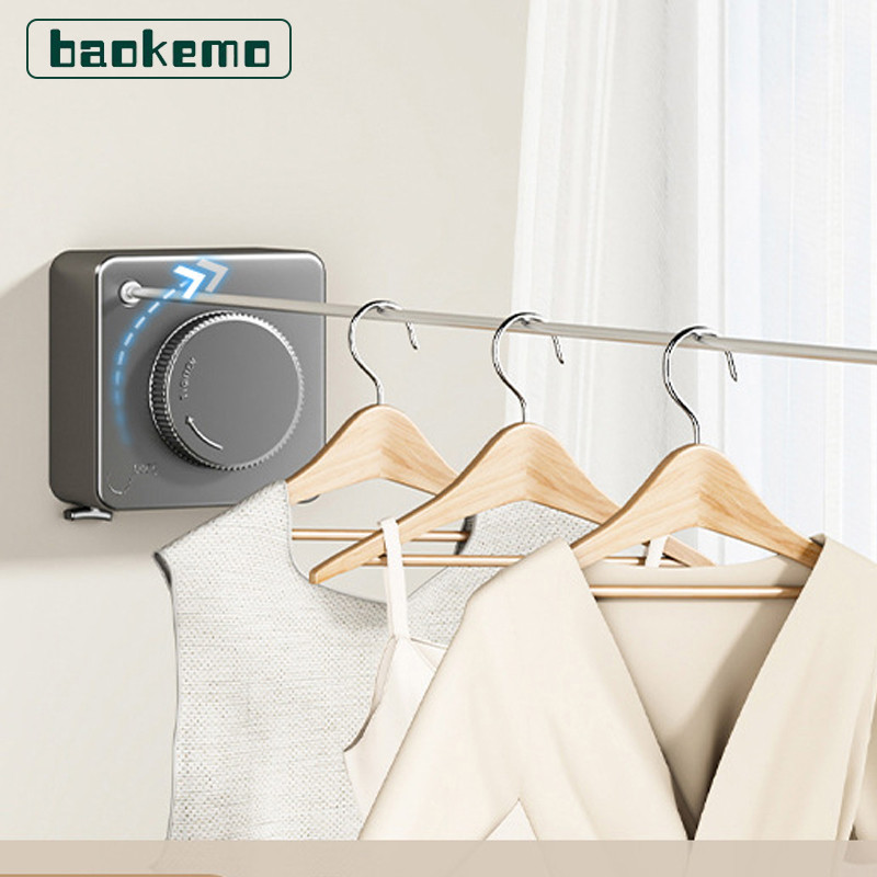Linha De Lavanderia De Aço Inoxidável Varal Retrátil Ajustável Para Secagem De Roupas Internas E Externas Invisíve