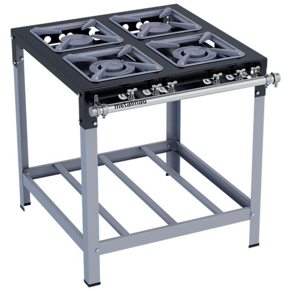 Fogão Industrial Stori Premium 4 Bocas 30x30 M14 Metalmaq Fogão Baixa Pressão Pintado