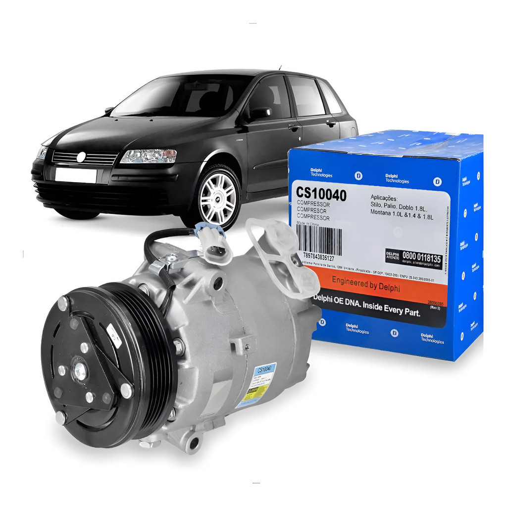 Compressor Ar Fiat Stilo 2003 A 2009 Original Delphi em Oferta na Shopee