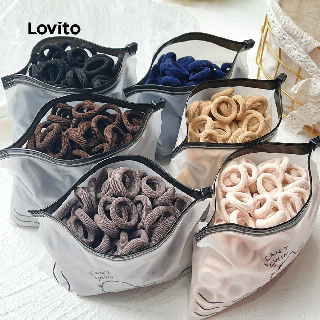Lovito Laços De Cabelo Fofos E Lisos Em Cor Macaron Para Bebês E Crianças LCS099044 em Oferta na Shopee