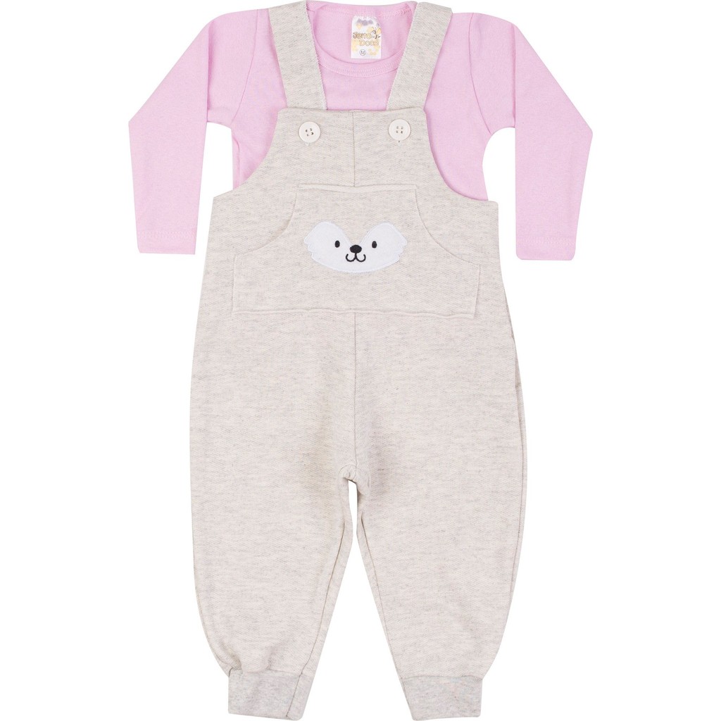 Jardineira Confortável Menina e Menino Inverno com Bolso - JD Kids - 3711 em Oferta na Shopee