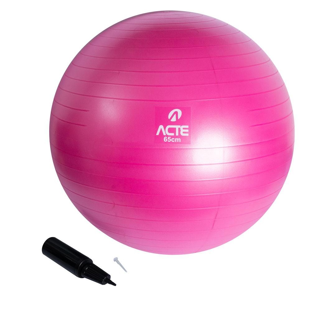 Bola Pilates 65 cm PVC Anti-Estouro T9-RS Rosa Acte em Oferta na Shopee