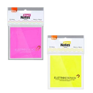 Bloco de Notas Eletrostático Sem Cola Smart Notes Neon 30 Folhas 76mmx 76mm - BRW em Oferta na Shopee